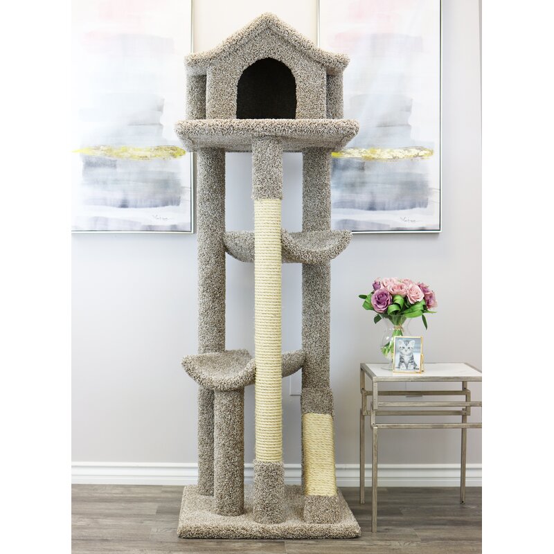 New Cat Condos 66" Solid Wood Cat Tree & Reviews Wayfair